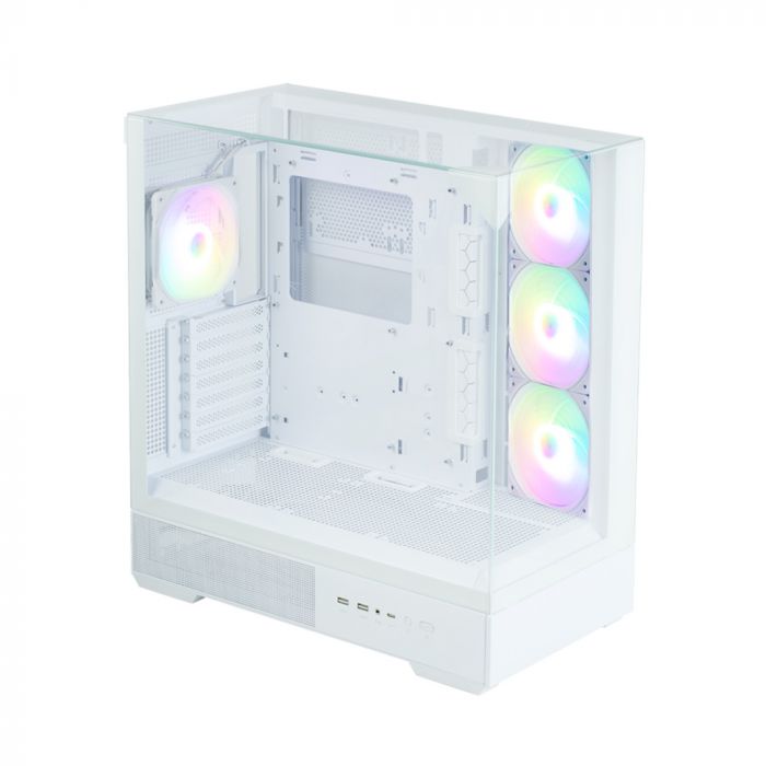 Корпус Zalman P40 Prism Plus без БЖ, 2xUSB3.0, 1x Type C, 3x120мм ARGB Reverse,  1x120мм ARGB, VGA 420мм, LCS ready, TG TG Side/Front/Top Panel, ATX, білий