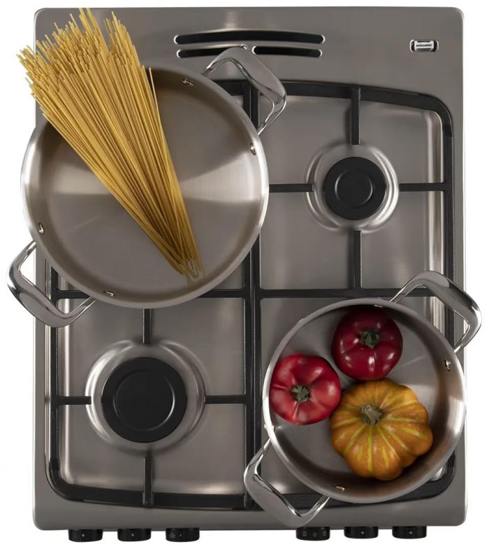 Плита Hansa комбінована, 62л, 50x60см, дисплей, конвекція, чавун, нерж