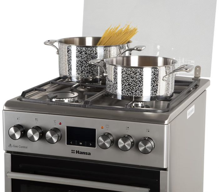 Плита Hansa комбінована, 62л, 50x60см, дисплей, конвекція, чавун, нерж