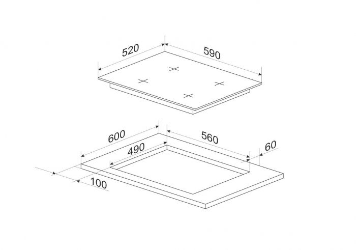 Комплект Hansa (духовка електрична + емальована газова поверхня), чорний