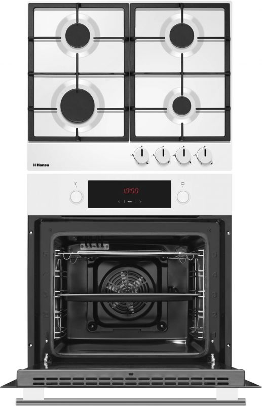 Комплект Hansa (духовка електрична + емальована газова поверхня), білий