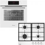 Комплект Hansa (духовка електрична + емальована газова поверхня), білий