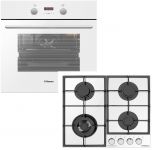 Комплект Hansa (духовка електрична + поверхня газ на склі), білий