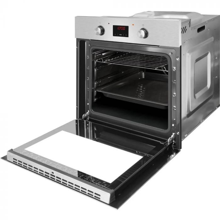 Духовка электр. Hansa, 60см, 62л, A,  гриль , емаль легкого очищення, диспл., нержавіюча сталь