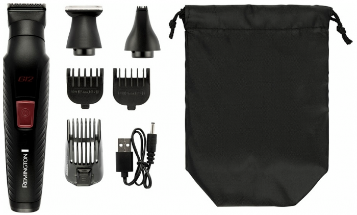 Набір для стрижки Remington Graphite, для голови, вусів, бороди,носа і тіла, акум., насадок-6, чорний