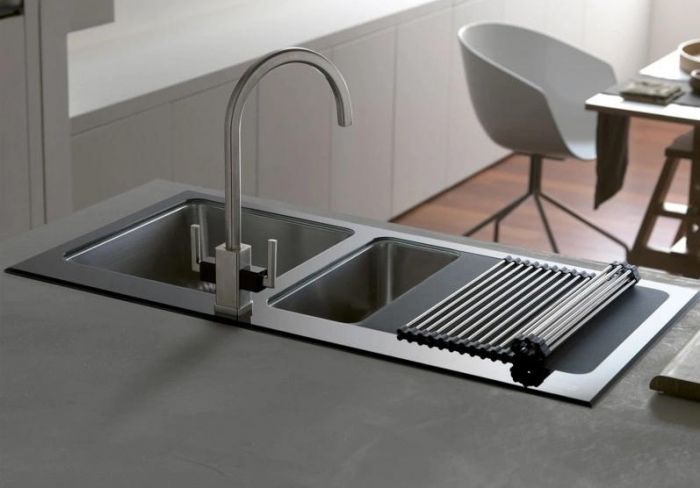 Килимок для кухонної мийки Rollmat, 468х420мм, нерж