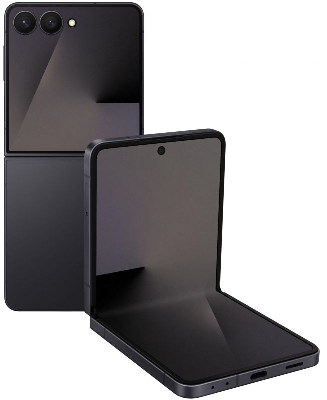 Смартфон Samsung Galaxy Flip 7 5G (F766) 6.9"/4.1"12/256ГБ, 1SIM, 4300мА•год, чорний глибокий