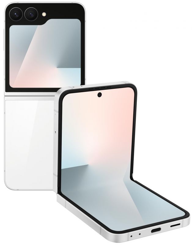 Смартфон Samsung Galaxy Flip 7 FE 5G (F761) 6.7"/3.4" 8/256ГБ, 1SIM, 4000мА•год, білий