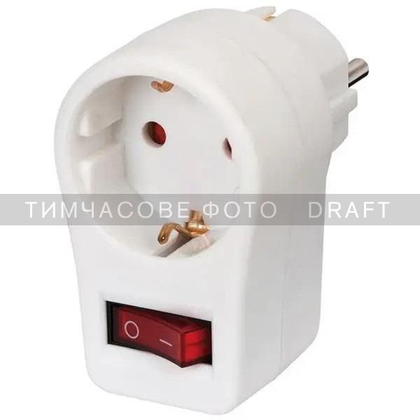 Адаптер мережевий 2E з кнопкою вимнення 1xТип F, 16A, білий