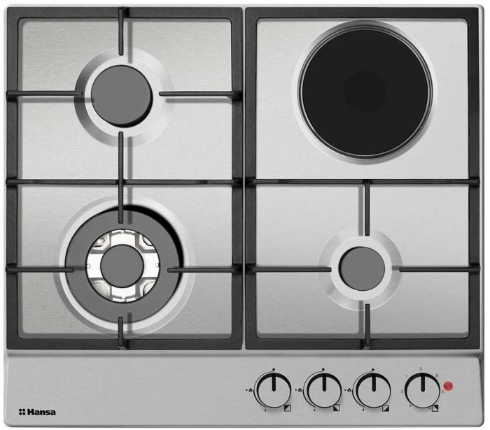 Варильна поверхня Hansa комбінована (3 газ + 1 електро), 60см, нержавіюча сталь