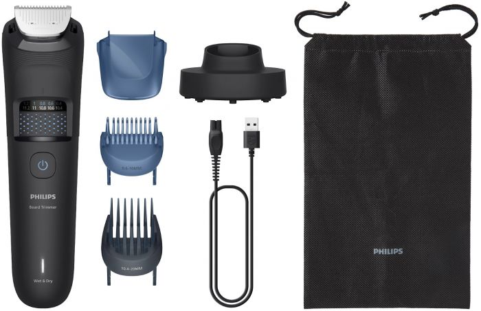 Тример Philips Series 5000, для бороди і вусів, акум., сталь, чорний