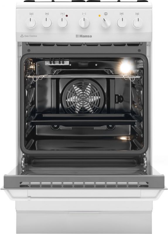 Плита комбінована Hansa, 50х60см, 62л, емаль, газ контр., білий