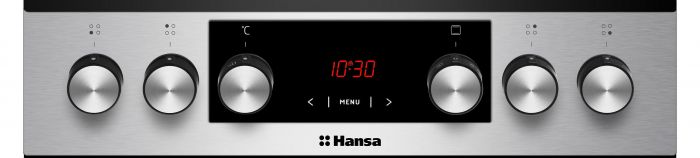 Плита комбінована Hansa, 50х60см, 65л, чавун, газ контр., дисплей, нержавіюча сталь