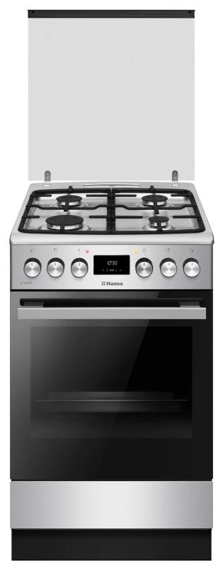 Плита комбінована Hansa, 50х60см, 65л, чавун, газ контр., дисплей, сірий