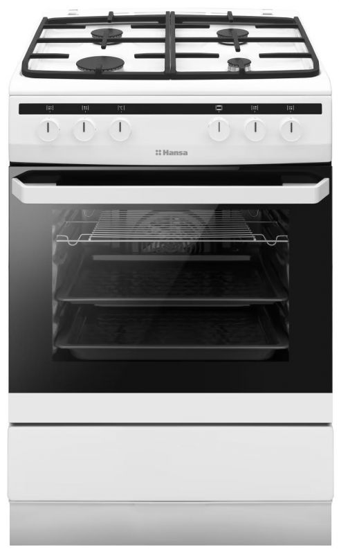 Плита комбінована Hansa, 60х60см, 62л, чавун, газ контр., білий