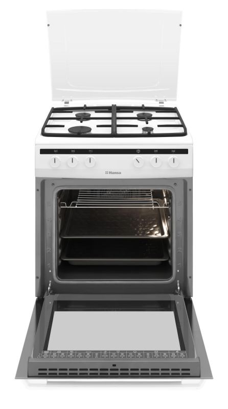 Плита комбінована Hansa, 60х60см, 62л, чавун, газ контр., білий