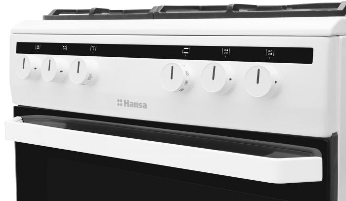 Плита комбінована Hansa, 60х60см, 62л, чавун, газ контр., білий