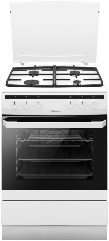 Плита комбінована Hansa, 60х60см, 62л, чавун, газ контр., білий