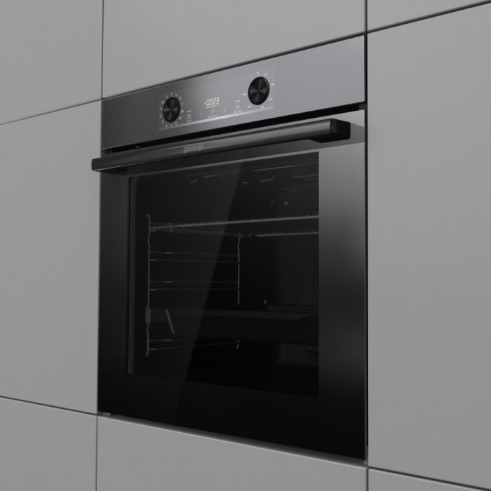 Духова шафа Gorenje електрична, 77л, A+, дисплей, IconLed, піроліз, готув. на різн рівнях, чорний