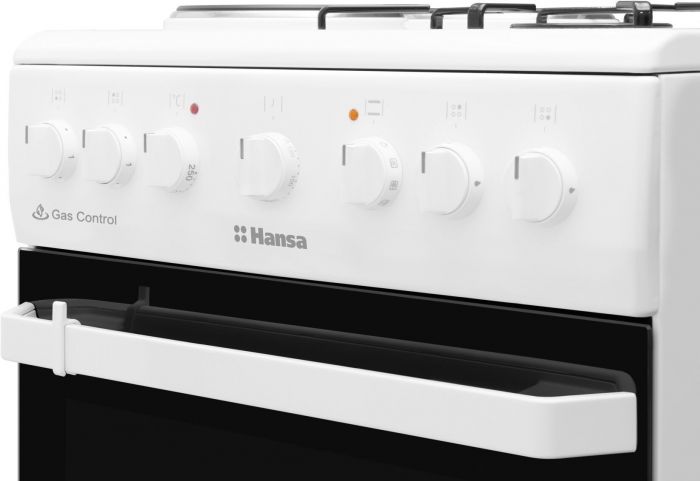 Плита з комбі. вар. поверхнею Hansa, 50х60см, 65л, емаль, газ контр., білий