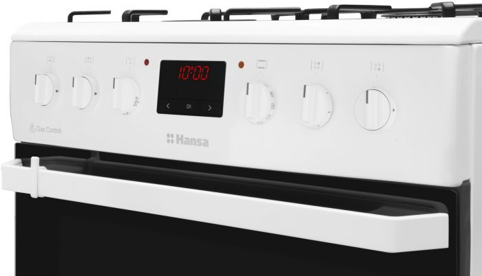 Плита з комбі. вар. поверхнею Hansa, 60х60см, 62л, емаль, газ контр., дисплей, білий