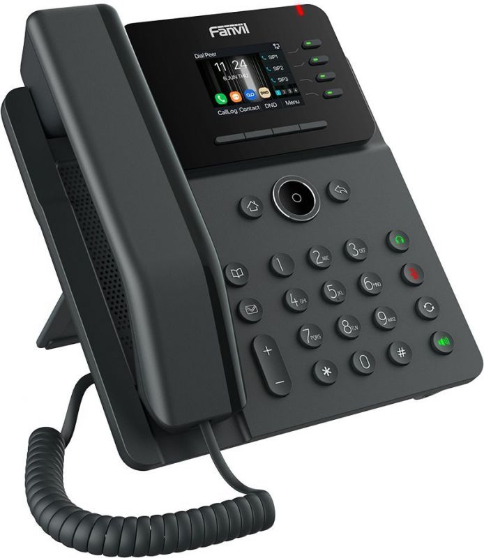 Телефон IP Fanvil V61W 2xGE LAN, Wi-Fi, 4 SIP line, BT 5.4, SW Linux, PoE, 2.4" кольоровий дисплей, чорний