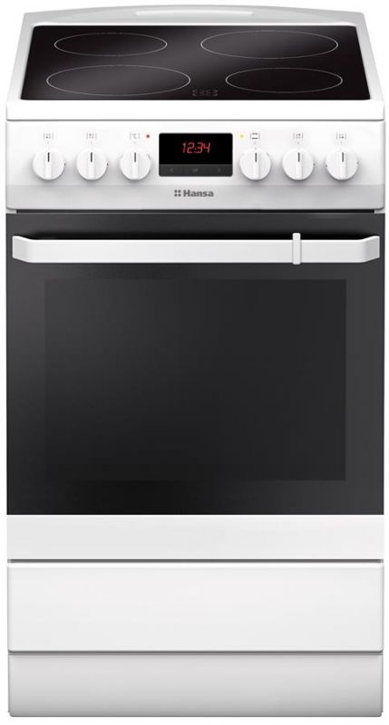 Плита електрична Hansa, 50х60см, 62л, дисплей, білий