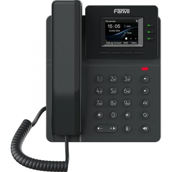 Телефон IP Fanvil V60P 2xFE LAN, 4 SIP line, SW Linux, PoE, 2.4" кольоровий дисплей