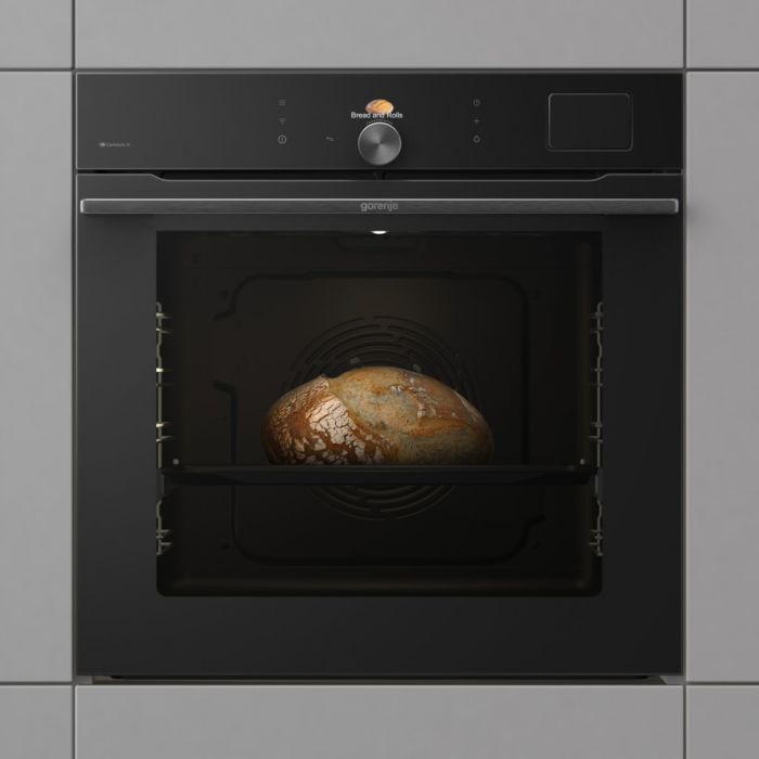 Духова шафа Gorenje електрична, 77л, A+, Wi-Fi, пароварка, дисплей, конвекція, готув. на різн рівнях, чорний
