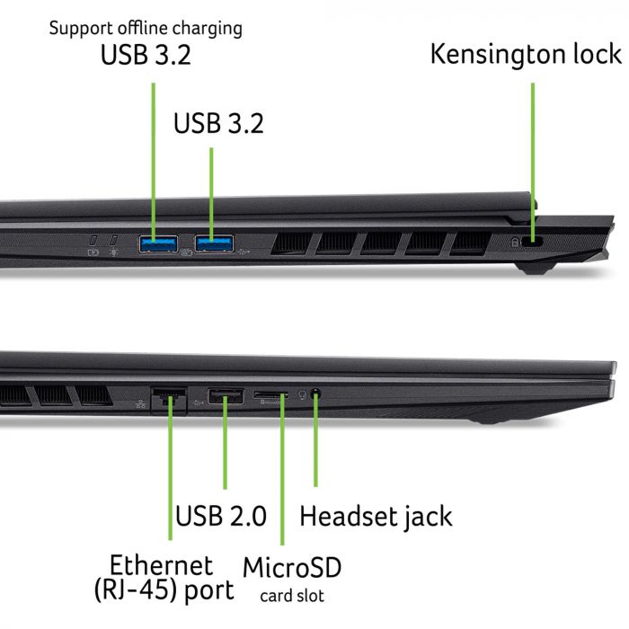 Ноутбук Acer Nitro 18 AN18-61 18" WUXGA IPS, AMD R7-350, 32GB, F1TB, NVD5060-8, Lin, чорний