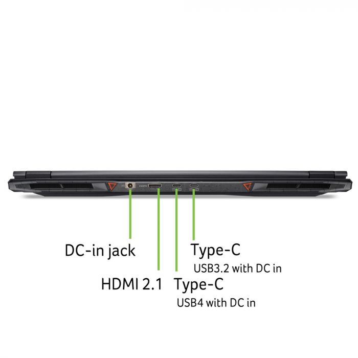 Ноутбук Acer Nitro 18 AN18-61 18" WUXGA IPS, AMD R7-350, 32GB, F1TB, NVD5060-8, Lin, чорний