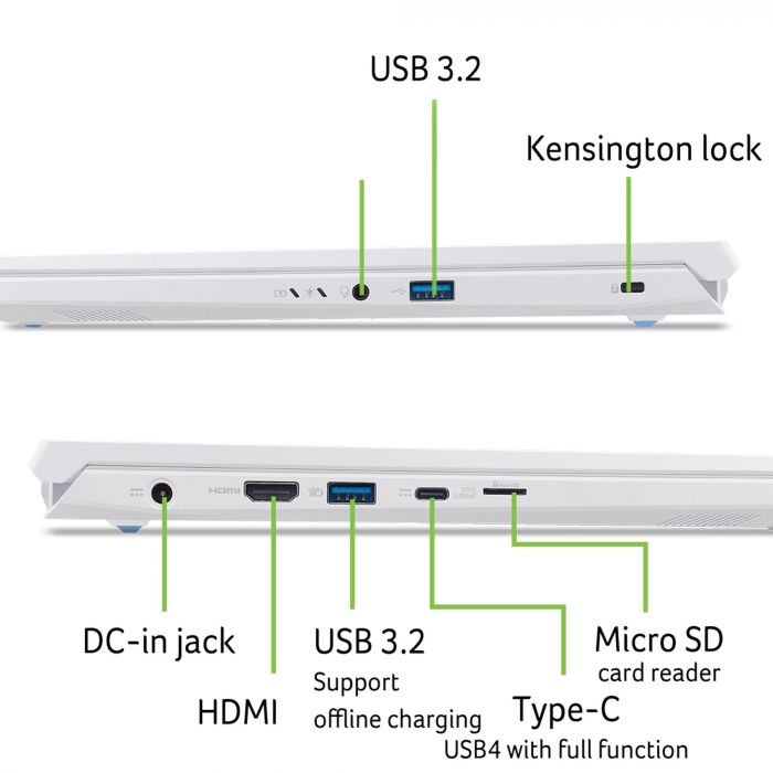 Ноутбук Acer Nitro V 14 ANV14-62 14.5" WQXGA IPS, AMD R7-350, 32GB, F1TB, NVD5060-8, Lin, білий