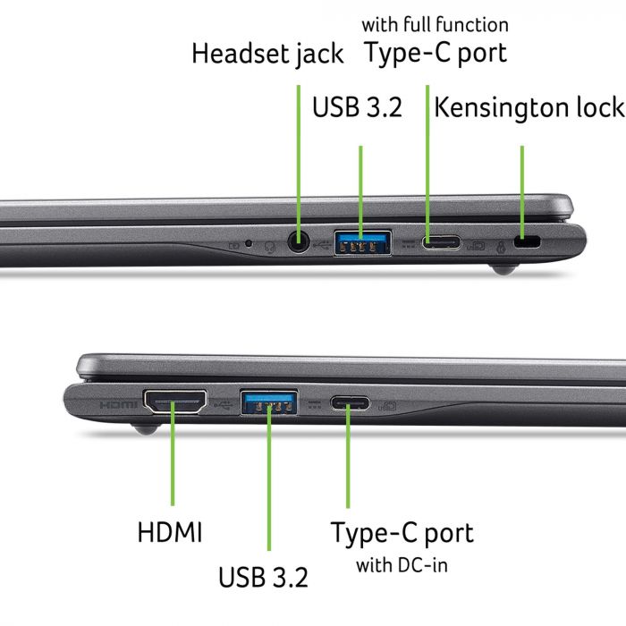 Ноутбук Acer Chromebook Plus CB514-6H 14" WUXGA IPS, Intel 3-N355, 8GB, F256GB, UMA, ChromeOS, сірий