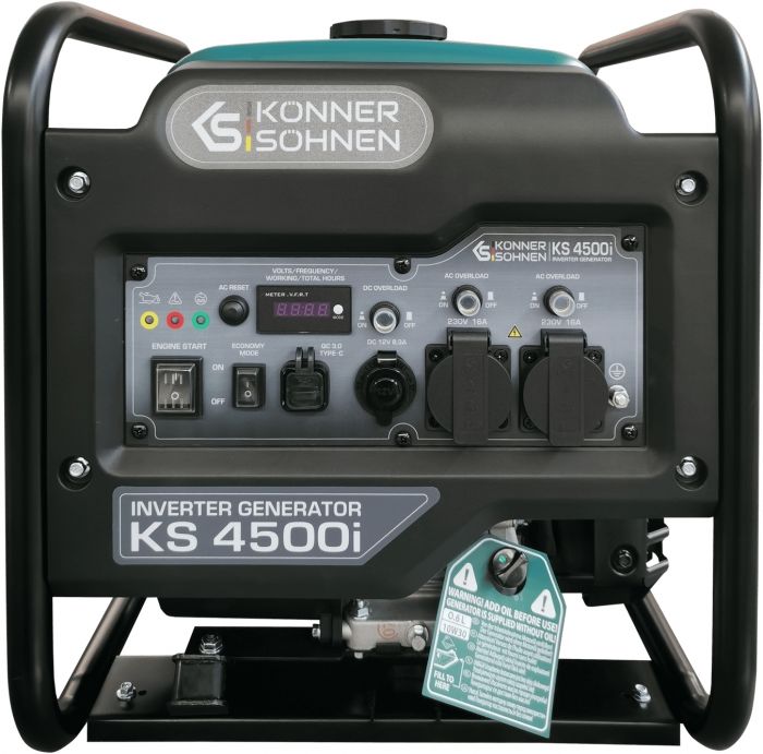Генератор бензиновий інверторний Konner&Sohnen KS 4500i, 230В, 4.5кВт, ручний стартер, 33кг