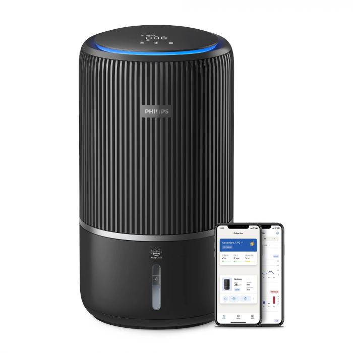 Очисник повітря Philips 2 в 1 PureProtect Water Series 3400, 78м2, 300м3/год, Nano, НЕРА,попередн.,угольний фільтр, Wi-Fi, датчик якості, температ,вологості, темно-сірий