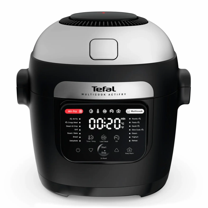 Мультиварка-мультипіч Tefal Multicook Actifry, 1334Вт, чаша-6л, сенсорне керув., 14 програм, метал/пластик, чорний