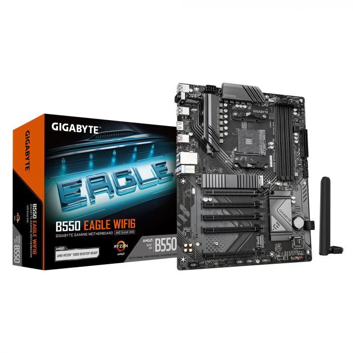 Материнська плата GIGABYTE B550 EAGLE WIFI6 sAM4 B550 4xDDR4 M.2 Wi-Fi BT HDMI ATX