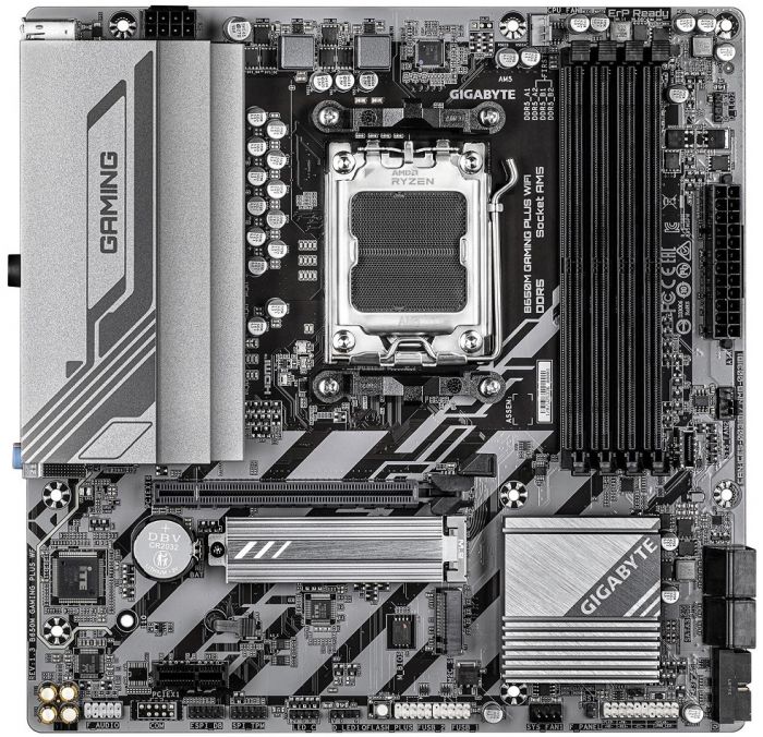 Материнська плата GIGABYTE B650M GAMING PLUS WF sAM5 B650 4xDDR5 M.2 HDMI DP Wi-Fi BT mATX