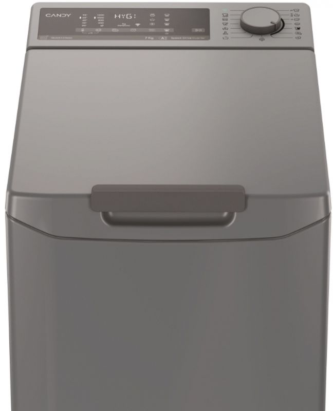 Пральна машина Candy вертикальна, 7кг, 1200, A+++, 60см, дисплей, cріблястий