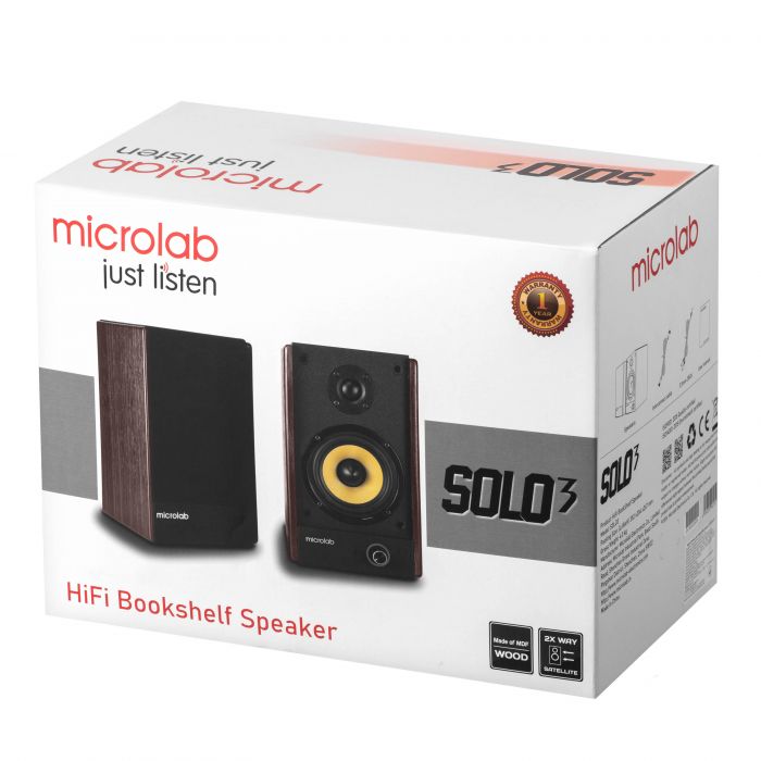 Акустична система MICROLAB SOLO 3 2.0, 40w, mini-jack/bluetooth, коричневий