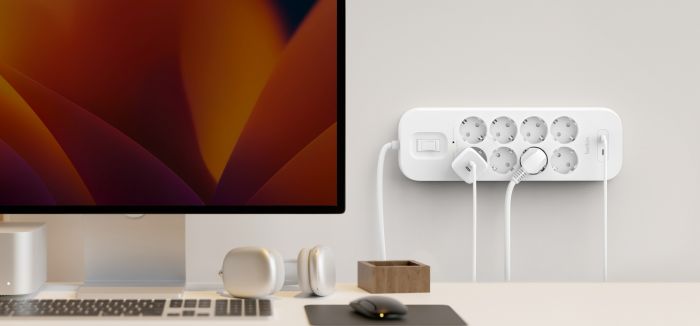 Подовжувач-фільтр мережевий Belkin 8хТип F, 3x1.5мм кв, 16А, USB-C/USB-C 30Вт, з захистом від перенапруги, 2м, білий