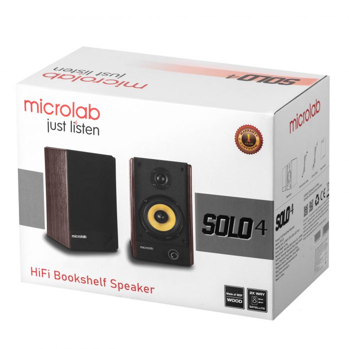 Акустична система MICROLAB SOLO 4 2.0, 60w, mini-jack/bluetooth, коричневий