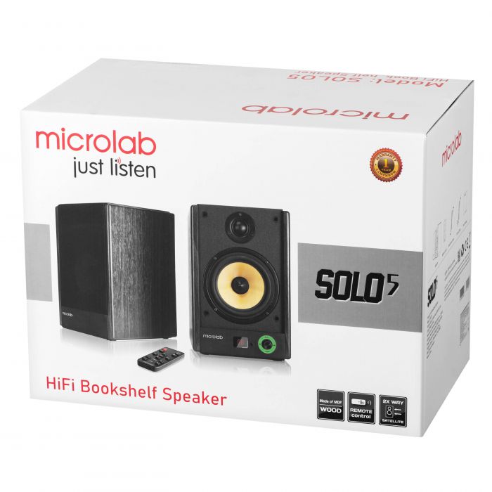 Акустична система MICROLAB SOLO 5 2.0, 90w, mini-jack/bluetooth, коричневий