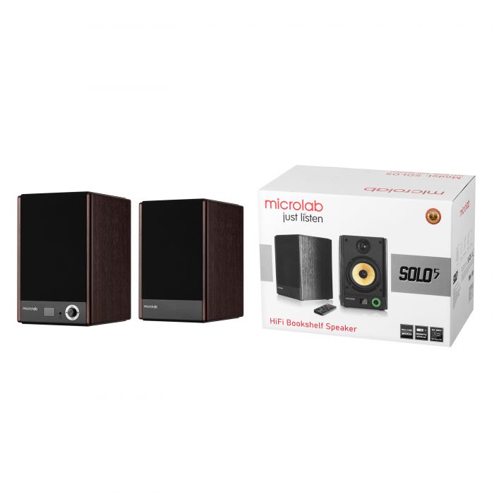 Акустична система MICROLAB SOLO 5 2.0, 90w, mini-jack/bluetooth, коричневий