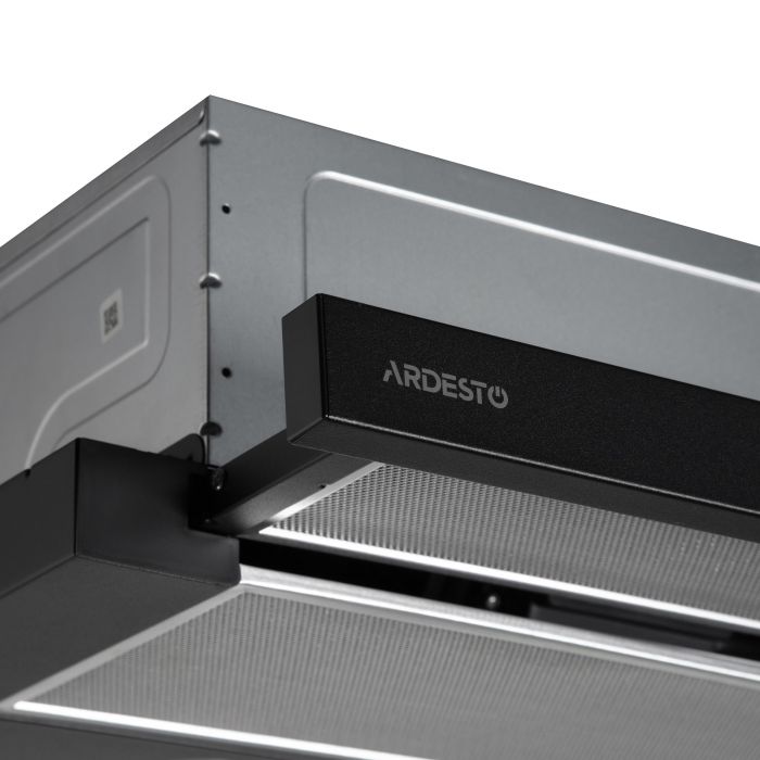 Витяжка ARDESTO телескопічна HT-F700MBL, 60см, 450м3ч, метал, 2х1Вт LED, кнопкове, чорний