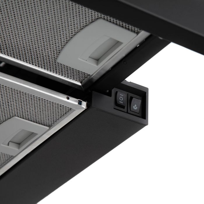 Витяжка ARDESTO телескопічна HT-F700MBL, 60см, 450м3ч, метал, 2х1Вт LED, кнопкове, чорний