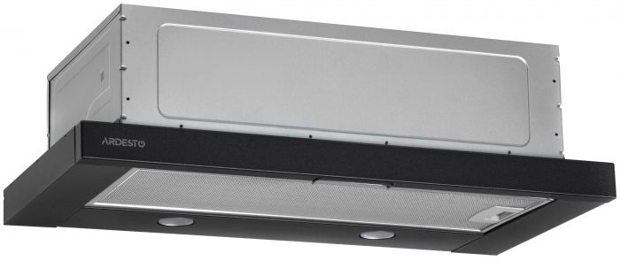 Витяжка ARDESTO телескопічна HT-F700MBL, 60см, 450м3ч, метал, 2х1Вт LED, кнопкове, чорний