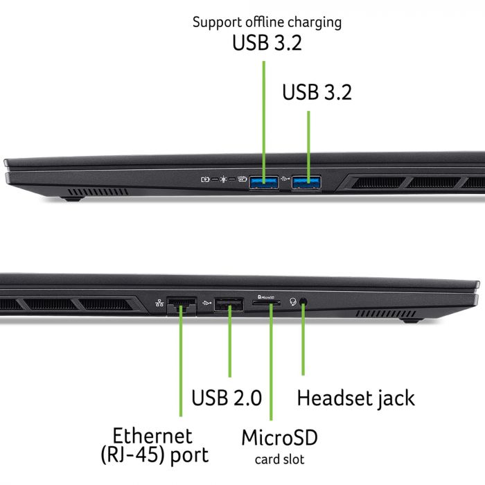 Ноутбук Acer Nitro 16S AN16S-61 16" WQXGA IPS, AMD R9-365, 32GB, F2TB, NVD5070Ti-12, Lin, чорний