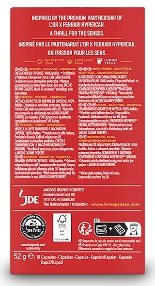 Кава L`OR капсули  Rossa Imola Ristretto, 100% арабіка, 10шт, Nespresso