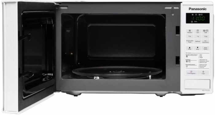 Мікрохвильова піч Panasonic, 20л, 800Вт, гриль, дисплей, білий